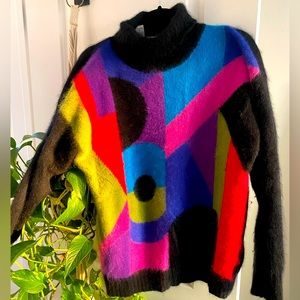 Vintage colorful Rafaella Angora Sweater, Size Small